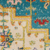 Nourison Allur ALR01 Turquoise Ivory Area Rug Swatch Nourison Allur ALR01 Turquoise Ivory Area Rug Swatch