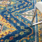 Nourison Allur ALR02 Navy Multi Area Rug Detail on Floor Nourison Allur ALR02 Navy Multi Area Rug Detail on Floor