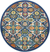 Nourison Allur ALR03 Navy Multi Round Rug Nourison Allur ALR03 Navy Multi Round Rug