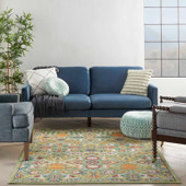 Nourison Allur ALR03 Sage Ivory Area Rug Room Scene Nourison Allur ALR03 Sage Ivory Area Rug Room Scene