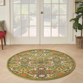 Nourison Allur ALR03 Sage Ivory Round Rug in Room