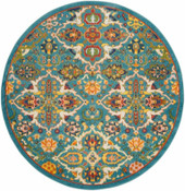 Nourison Allur ALR03 Turquoise Ivory Round Rug Nourison Allur ALR03 Turquoise Ivory Round Rug