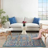 Nourison Allur ALR05 Blue Multi Area Rug Room Scene Nourison Allur ALR05 Blue Multi Area Rug Room Scene