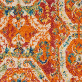 Nourison Allur ALR05 Red Multi Area Rug Swatch