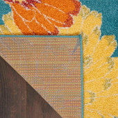 Nourison Allur ALR06 Turquoise Multi Area Rug Back