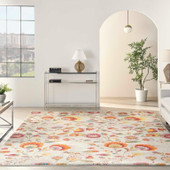 Nourison Allur ALR08 Ivory Multi 8x10 Rug in Living Room Nourison Allur ALR08 Ivory Multi 8x10 Rug in Living Room