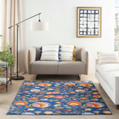 Nourison Allur ALR08 Navy Multi Area Rug Room Scene Nourison Allur ALR08 Navy Multi Area Rug Room Scene