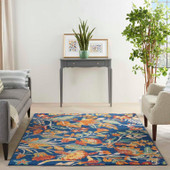 Nourison Allur ALR09 Navy Multi Area Rug Room Scene Nourison Allur ALR09 Navy Multi Area Rug Room Scene