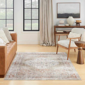 Nourison Astra Machine Washable ASW11 Sage Multi 5x7 Rug in Living Room Nourison Astra Machine Washable ASW11 Sage Multi 5x7 Rug in Living Room