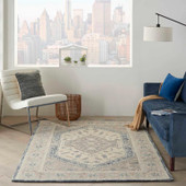Nourison Bahari BAH03 Grey 5x7 Rug in Room