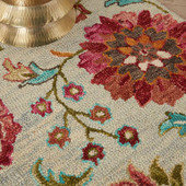 Nourison Bahari BAH04 Grey Multi Area Rug Closeup on Floor Nourison Bahari BAH04 Grey Multi Area Rug Closeup on Floor