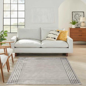 Nourison Desire DSR01 Grey Silver Rug in Living Room Nourison Desire DSR01 Grey Silver Rug in Living Room