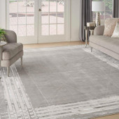 Nourison Desire DSR01 Grey Silver Area Rug Room Scene Nourison Desire DSR01 Grey Silver Area Rug Room Scene