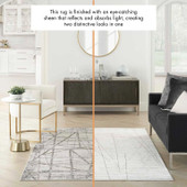 Nourison Desire DSR03 Grey Silver Light/Dark Texture on Rug Nourison Desire DSR03 Grey Silver Light/Dark Texture on Rug