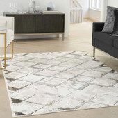 Nourison Glitz GLZ02 Ivory Grey Area Rug Room Scene Nourison Glitz GLZ02 Ivory Grey Area Rug Room Scene