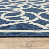Oriental Weavers Meridian 2205B Navy/ Ivory Indoor Outdoor Area Rug Pile