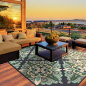 Oriental Weavers Meridian 2206B Blue/ Green Area Rug Room Scene Oriental Weavers Meridian 2206B Blue/ Green Area Rug Room Scene