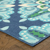 Oriental Weavers Meridian 2206B Blue/ Green Area Rug Corner