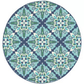 Oriental Weavers Meridian 2206B Blue/ Green Round Area Rug