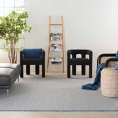 Nourison Courtyard COU01 Ivory Blue Area Rug Room Scene Nourison Courtyard COU01 Ivory Blue Area Rug Room Scene