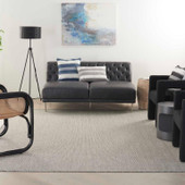 Nourison Courtyard COU01 Ivory Charcoal Area Rug Room Scene Nourison Courtyard COU01 Ivory Charcoal Area Rug Room Scene