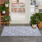 Nourison Easy Care NES01 Denim Blue 2x4 Scatter Rug Outdoors