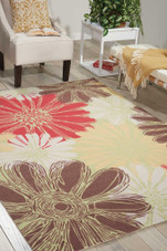 Nourison Home & Garden RS022 Green Area Rug Room Scene Nourison Home & Garden RS022 Green Area Rug Room Scene