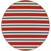 Oriental Weavers Meridian 5701R Red/ Blue Round Area Rug