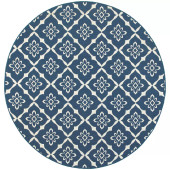 Oriental Weavers Meridian 5703B Navy/ Ivory Round Area Rug