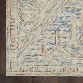 Nourison Interlock ITL02 Blue Multi Area Rug Corner Nourison Interlock ITL02 Blue Multi Area Rug Corner