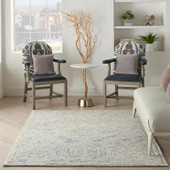 Nourison Interlock ITL02 Blue Multi 5x8 Area Rug In Room Nourison Interlock ITL02 Blue Multi 5x8 Area Rug In Room