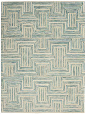Nourison Interlock ITL06 Ivory Turquoise Area Rug Nourison Interlock ITL06 Ivory Turquoise Area Rug