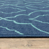 Oriental Weavers Meridian 7541B Navy/ Blue Indoor Outdoor Area Rug Pile