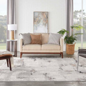 Nourison Elation ETN06 Grey Ivory Area Rug Room Scene Nourison Elation ETN06 Grey Ivory Area Rug Room Scene