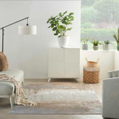 Nourison Elation ETN07 Grey Ivory 5x7 Area Rug in Room Nourison Elation ETN07 Grey Ivory 5x7 Area Rug in Room