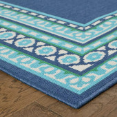 Oriental Weavers Meridian 9650B Navy/ Green Area Rug Corner Oriental Weavers Meridian 9650B Navy/ Green Area Rug Corner