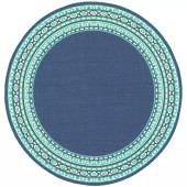 Oriental Weavers Meridian 9650B Navy/ Green Round Area Rug Oriental Weavers Meridian 9650B Navy/ Green Round Area Rug