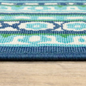 Oriental Weavers Meridian 9650B Navy/ Green Indoor Outdoor Area Rug Pile Oriental Weavers Meridian 9650B Navy/ Green Indoor Outdoor Area Rug Pile