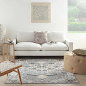 Nourison Elation ETN09 Grey Area Rug Room Scene Nourison Elation ETN09 Grey Area Rug Room Scene