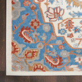 Nourison Elation ETN09 Ivory Blue Area Rug Corner Nourison Elation ETN09 Ivory Blue Area Rug Corner