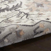 Nourison Elation ETN09 Ivory Grey Area Rug Texture Nourison Elation ETN09 Ivory Grey Area Rug Texture
