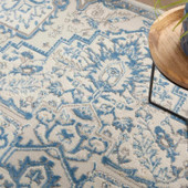Nourison Elation ETN10 Ivory Blue Area Rug Detail Nourison Elation ETN10 Ivory Blue Area Rug Detail