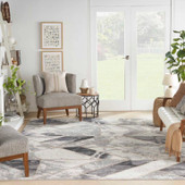 Nourison Elation ETN11 Ivory Grey Area Rug Room Scene Nourison Elation ETN11 Ivory Grey Area Rug Room Scene