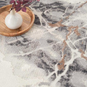 Nourison Elation ETN13 Ivory Grey Area Rug Detail Nourison Elation ETN13 Ivory Grey Area Rug Detail
