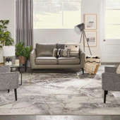 Nourison Elation ETN13 Ivory Grey Area Rug Room Scene Nourison Elation ETN13 Ivory Grey Area Rug Room Scene