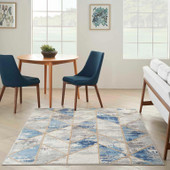 Nourison Elation ETN12 Grey Multi 5x7 Area Rug in Room Nourison Elation ETN12 Grey Multi 5x7 Area Rug in Room