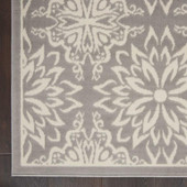 Nourison Jubilant JUB06 Ivory Grey Area Rug Corner