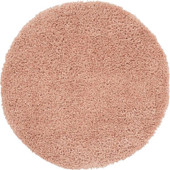 Nourison Malibu Shag MSG01 Blush Round Area Rug