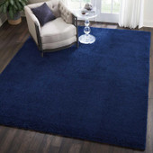 Nourison Malibu Shag MSG01 Navy Area Rug Room Scene Nourison Malibu Shag MSG01 Navy Area Rug Room Scene