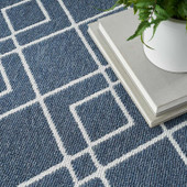 Nourison Modern Lines MOL01 Denim Area Rug Detail on Floor